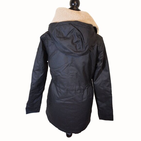 Burton Hazelton Hooded Jacket Womens Sherpa Fleece Collar True Black Size XS - Picture 6 of 13